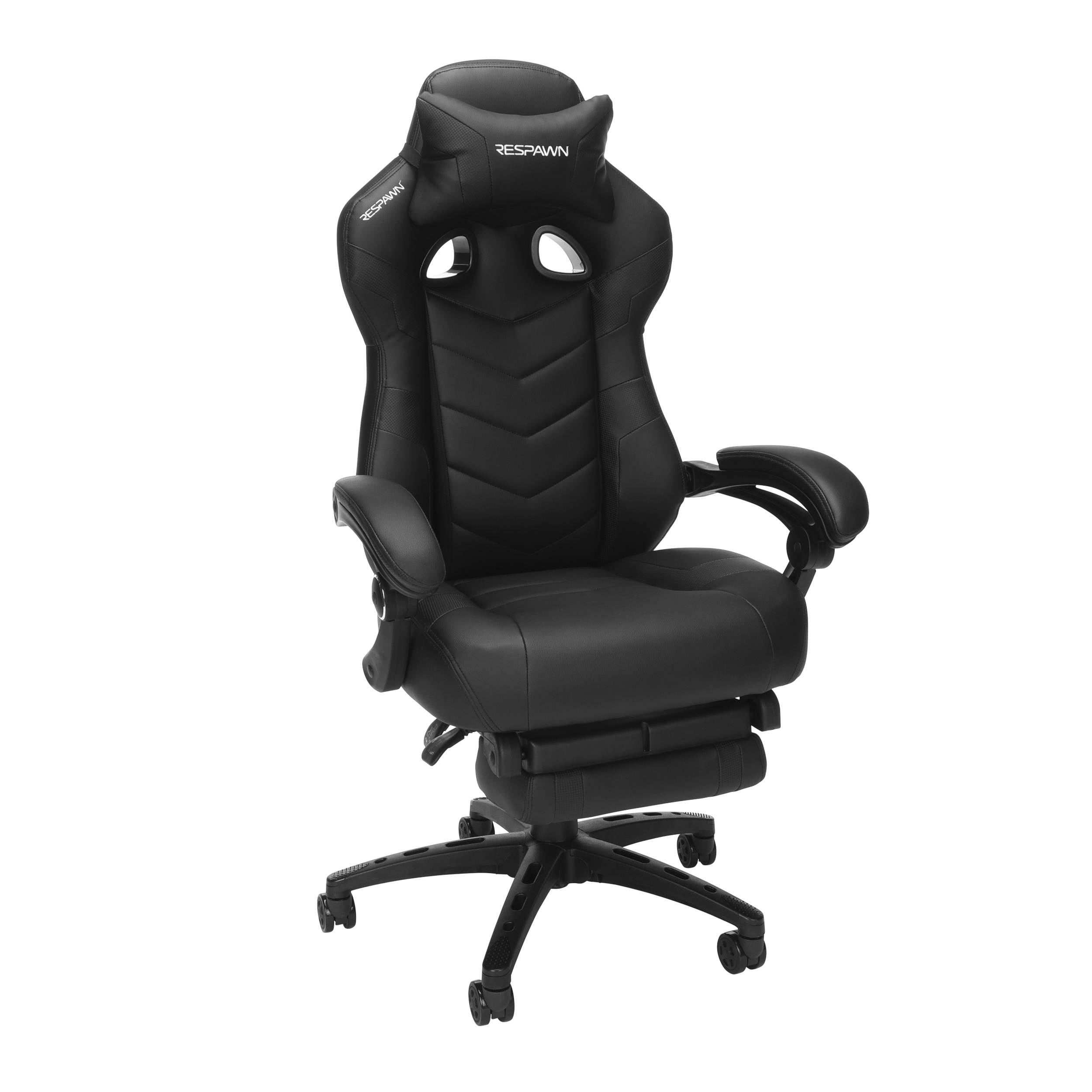 RESPAWN 110 Pro Racing Style Gaming Chair, Reclining Ergonomic Chair with Built-in Footrest, in Black (RSP-110V2-BLK)