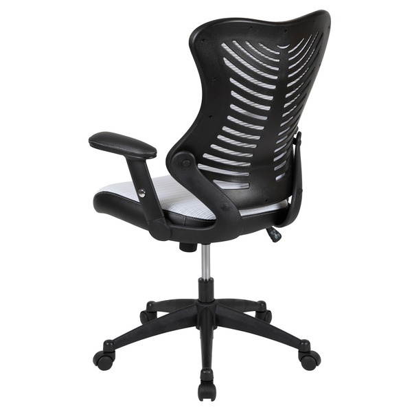 High Back Designer White Mesh Executive Swivel Ergonomic Office Chair with Adjustable Arms