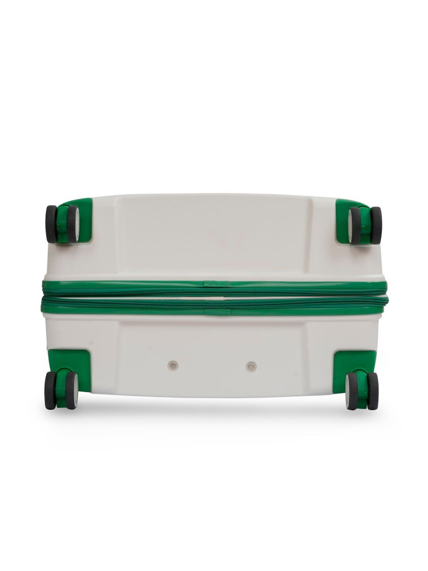 United Colors of Benetton Emerald White Textured Hard Large Trolley Bag - 76 Cm