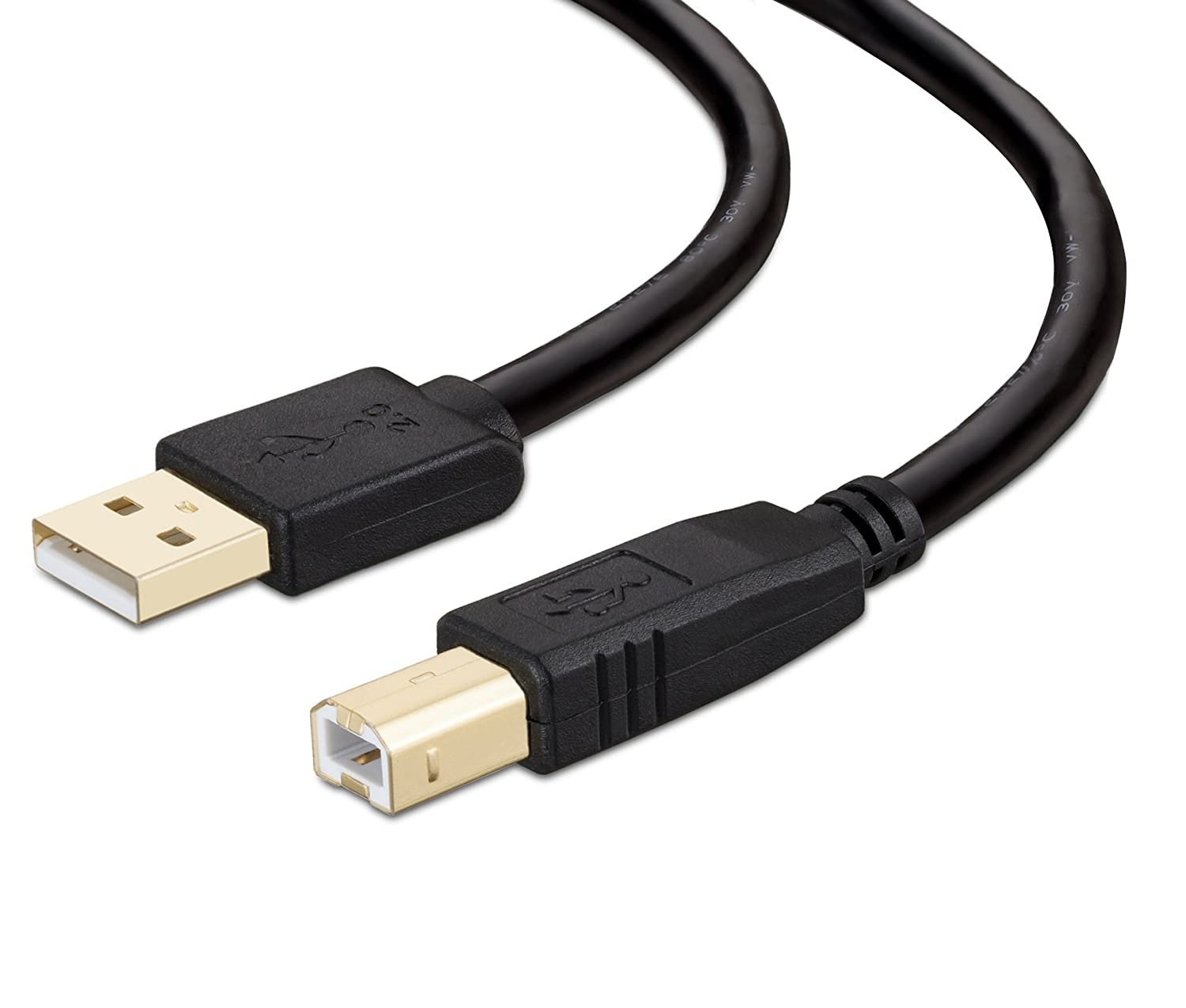 Printer Cable 20 ft, NC XQIN USB 2.0 Printer Cable Cord Type A-Male to B-Male Cable for Printer/Scanner-Gold-Plated