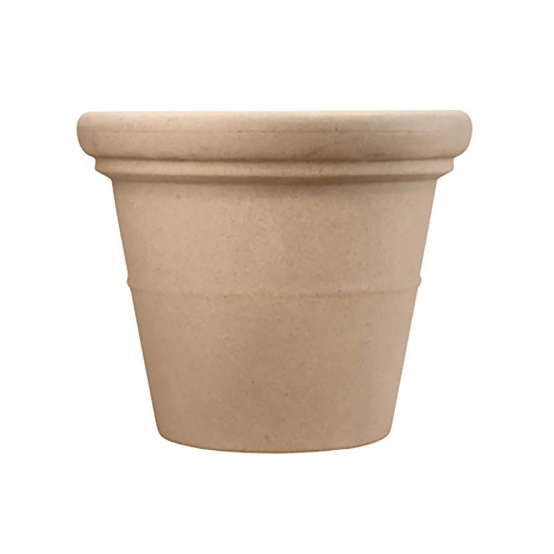 HC Companies TEA30000A34 30-Inch Terrazzo Round Planter with Heavy Rim for Flowers, Vegetables, and Succulents, Sandstone