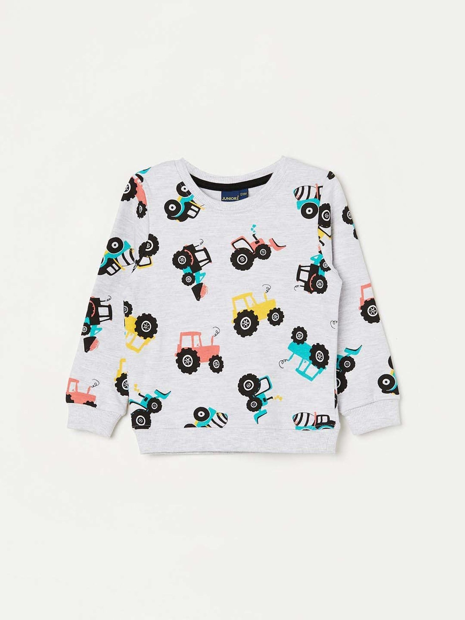 Juniors by Lifestyle Kids Grey Cotton Printed Full Sleeves Sweatshirt