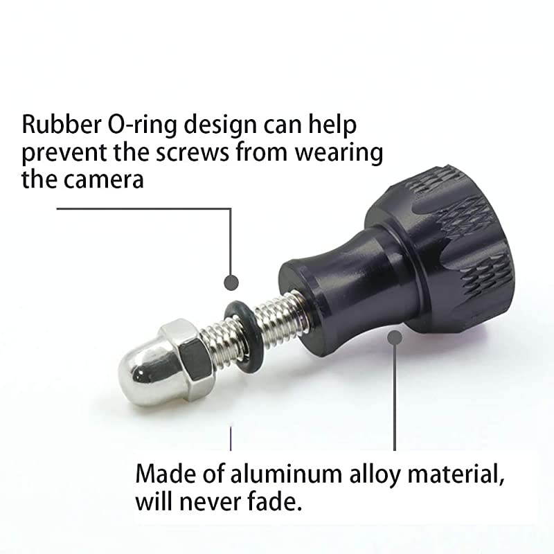 Alloy Thumb Screw Long Thumb Screw with Cap  3Pcs Thumb Bolt Screw Compatible with GoPro Hero 87654321 Camera and All Slots Fully Accessible Black