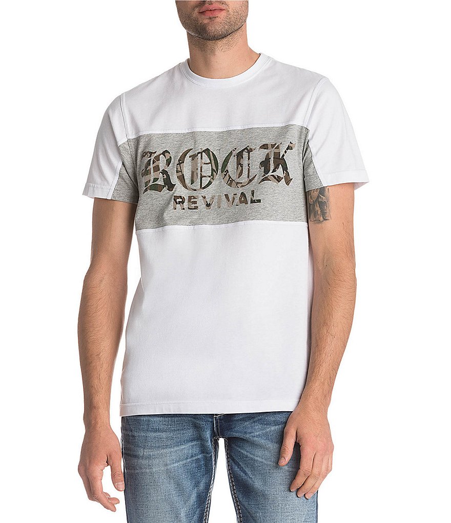 Rock Revival Short-Sleeve Flocked Camo Print T-Shirt