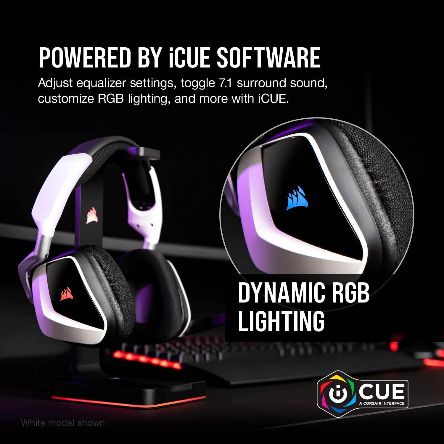 Corsair Void RGB Elite Wireless Premium Gaming Headset with 7.1 Surround Sound - Discord Certified - Works with PC, PS5 and PS4 - Carbon (CA-9011201-NA)