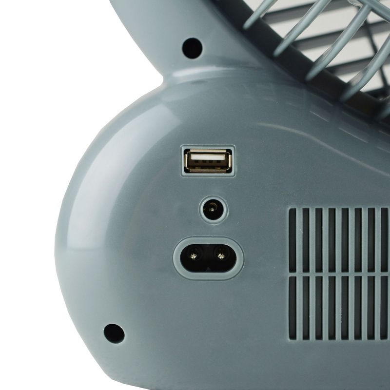 Ludger Power and Light EL-8210F Portable 10 Inch Rechargeable Utility Fan with LED Lights and FM Radio for Hunting, Camping, and Survival Gear