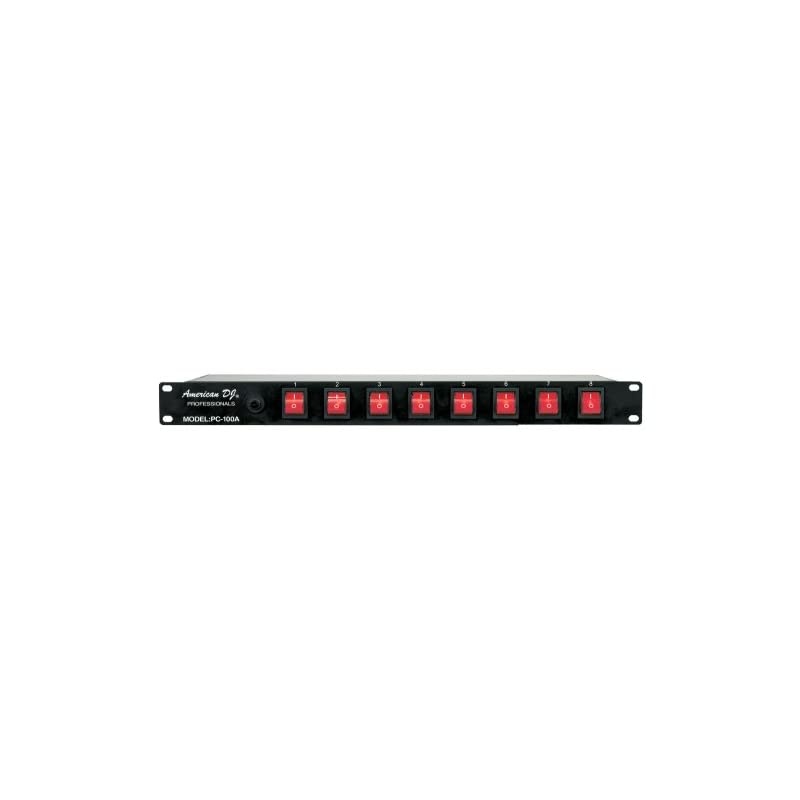 8 channel AC power strip with 15 amp breaker and 8 onoff toggle switches 19 inch rack mountable