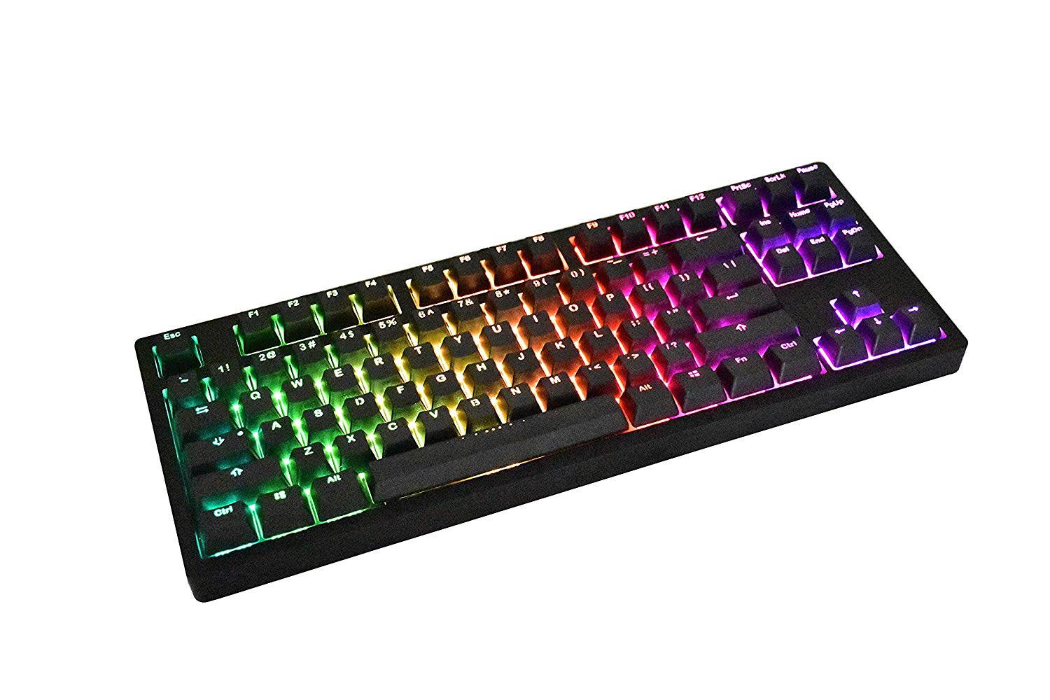 iKBC F87 RGB TKL Mechanical Keyboard with Cherry MX Brown Switch, Black PBT Double Shot Keycap
