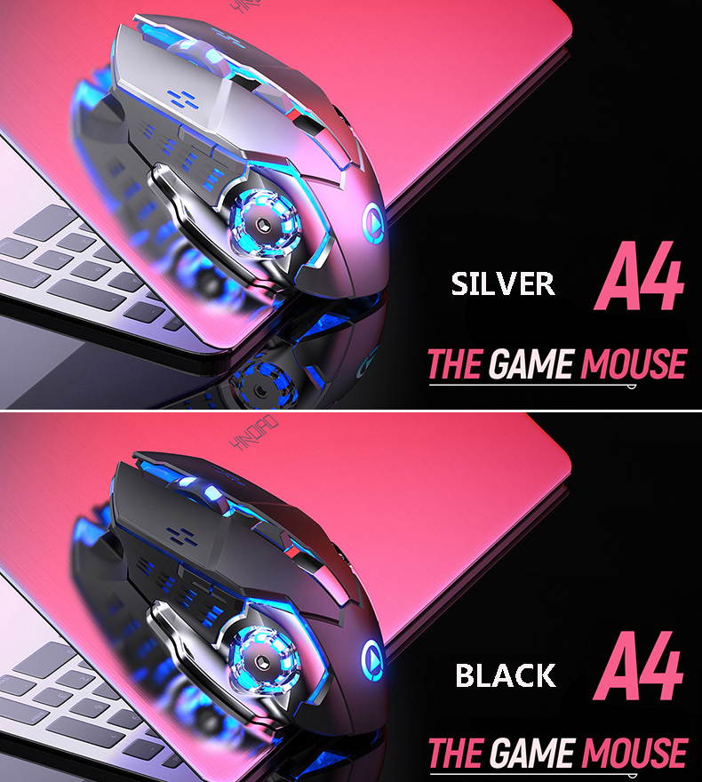 YINDIAO Wireless Gaming Mouse Ergonomic 6 Keys LED 1600 DPI Computer Charge Gamer Mice Silent Mouse for PUBG FPS Game