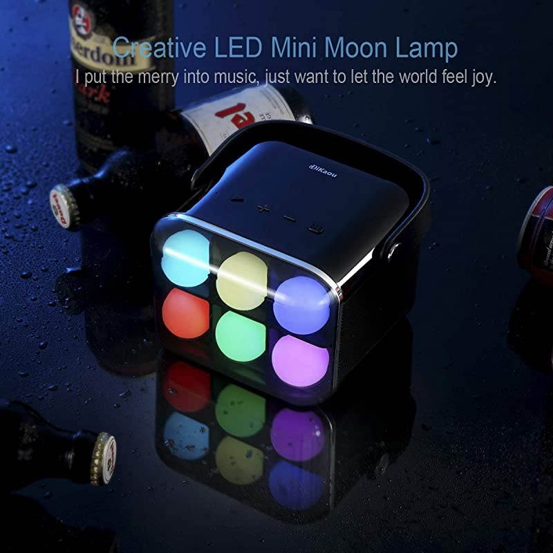 Led Ambient Table LampIndoor Outdoor Bluetooth Speaker with Lanternamp Portable Stereo Speaker with HD Audio and Enhanced Bass 6 Mini LED Moon Lamp BT42 for iPhoneiPadAndroid