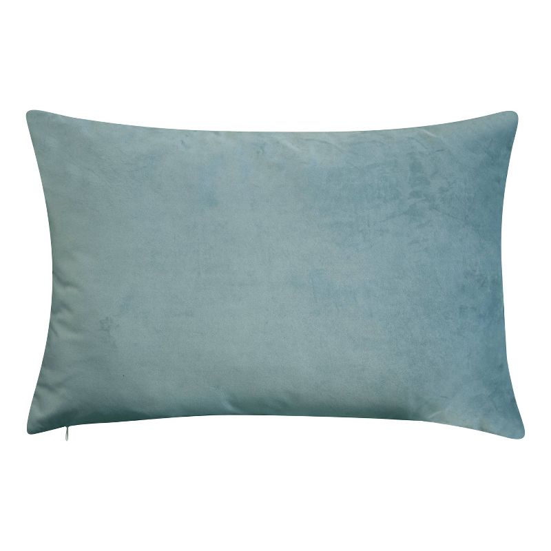 14"x22" Celebrations "Always and Forever" Metallic Velvet Lumbar Pillow Mineral Blue - Edie@Home