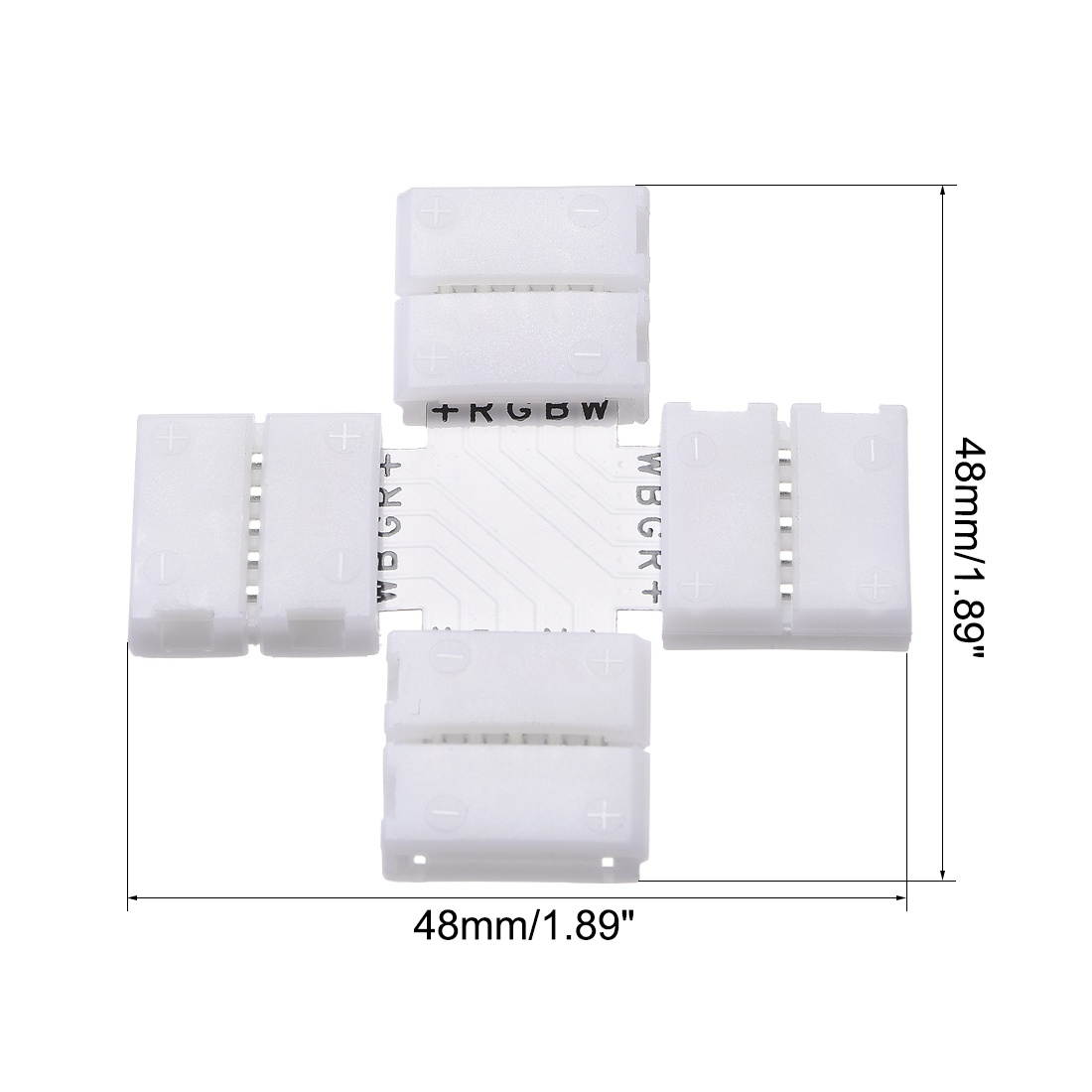 12mm 5P Cross Shape LED Strip Connector Quick Splitter for 5050 RGB 5 Conductor Strip Lights 10Pcs