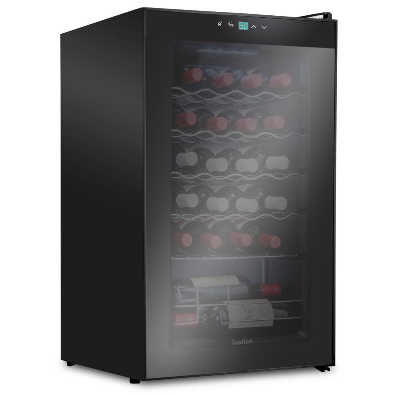 Ivation 24-Bottle Compressor Freestanding Wine Cooler Refrigerator - Black