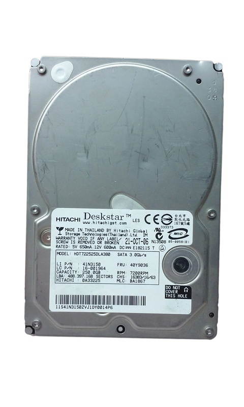 Hitachi Hdt722525dla380  Deskstar 250Gb 7200Rpm 8Mb Buffer Sataii 7Pin 3.5Inch Low Profile (1.0Inch) Hard Disk Drive