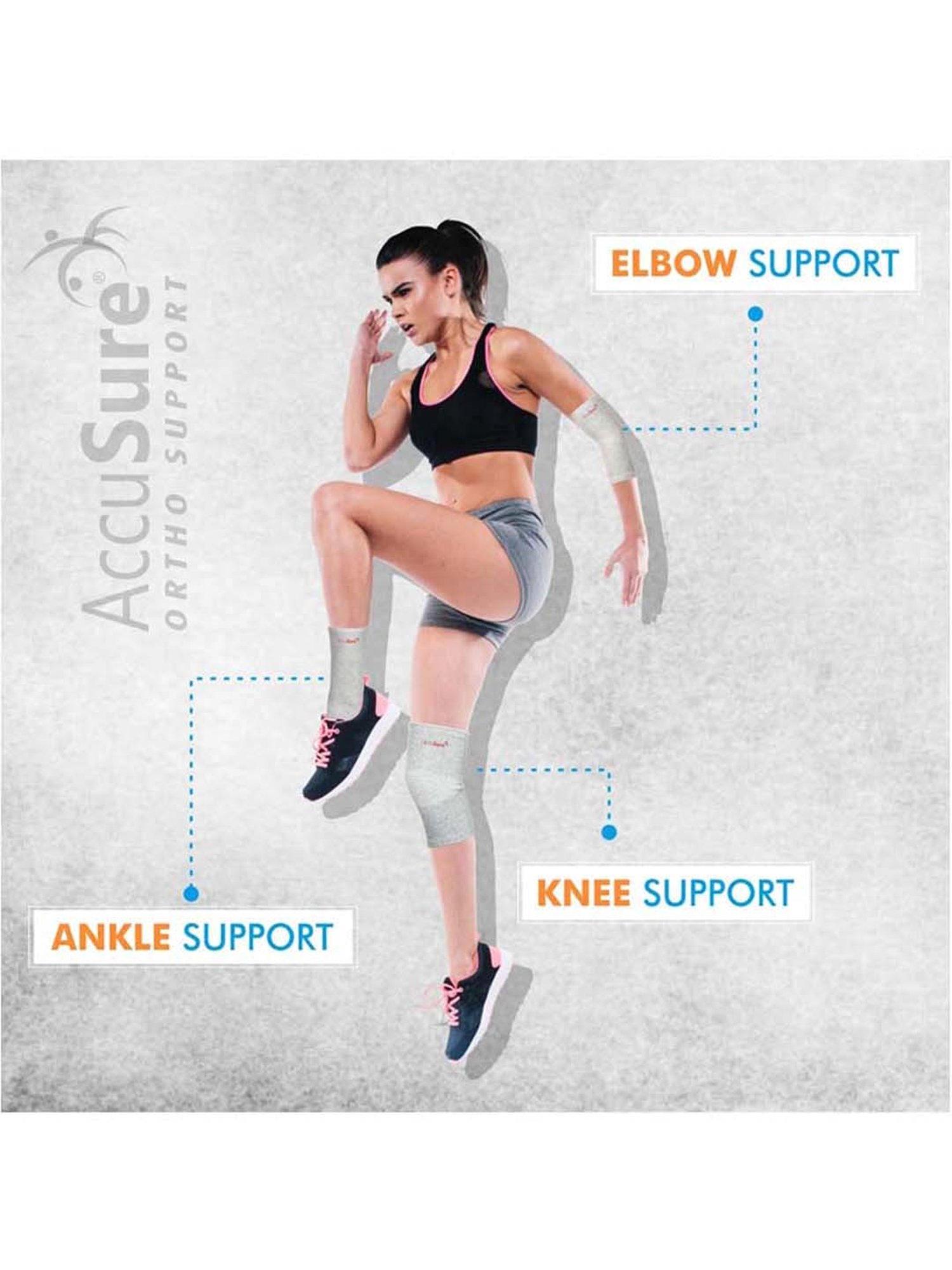 HealthSense YM 602 Yoga Mat (Black & Grey)