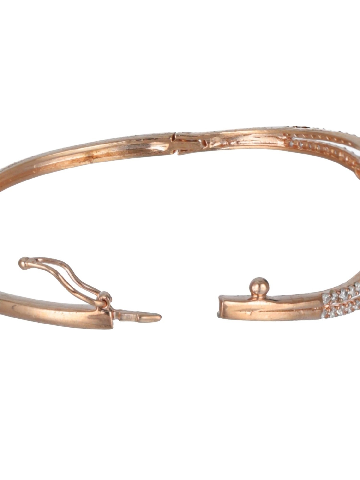 Aatmana Rose Gold-Plated American Diamond Studded Round Shaped Elegant & Sleek Bracelet