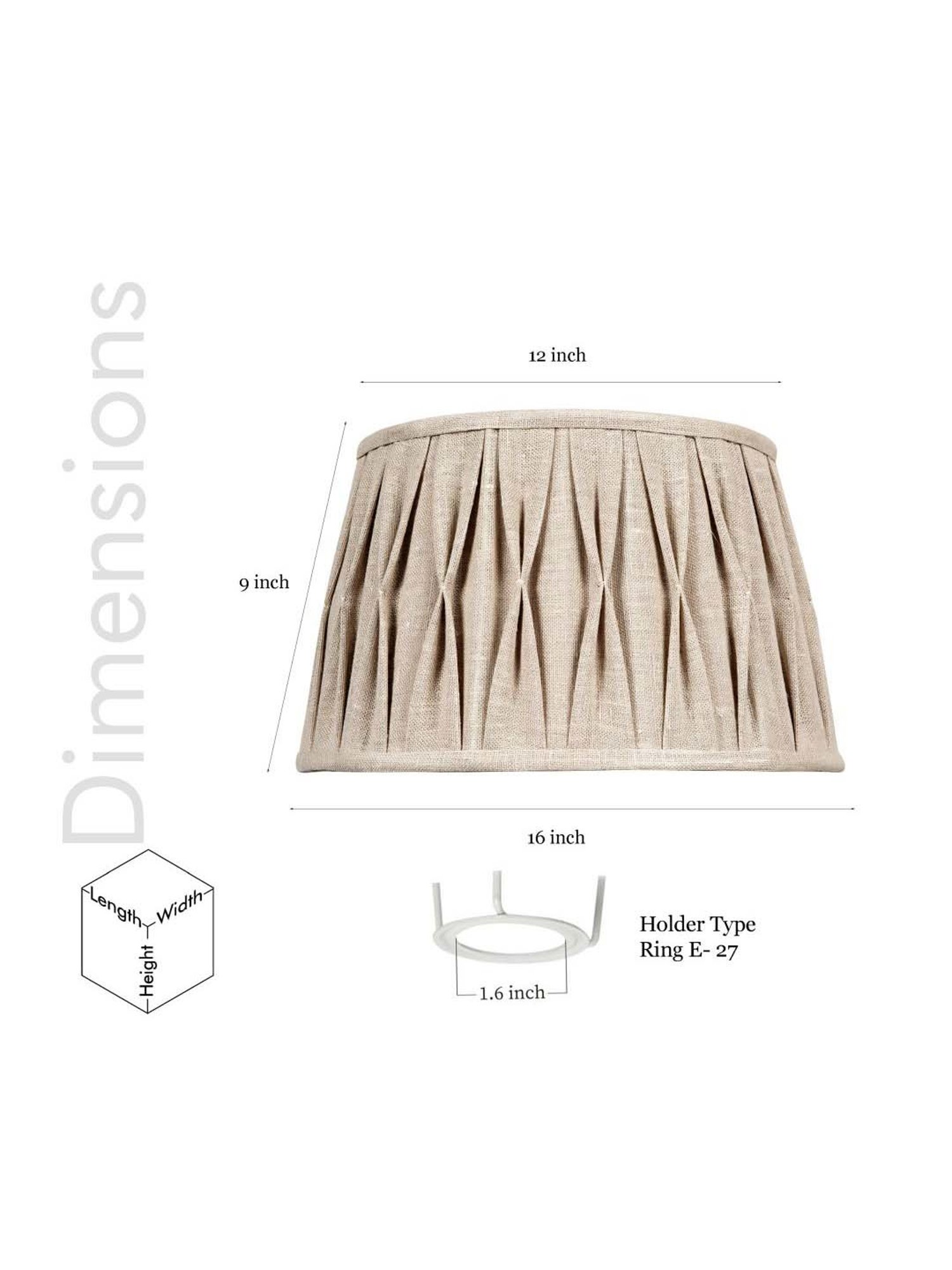 Kapoor E Illuminations Natural Linen Tuck Pleated Drum Shade