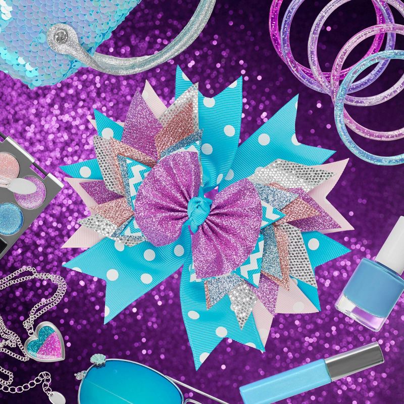 Lily Frilly Hair Bow - Blue