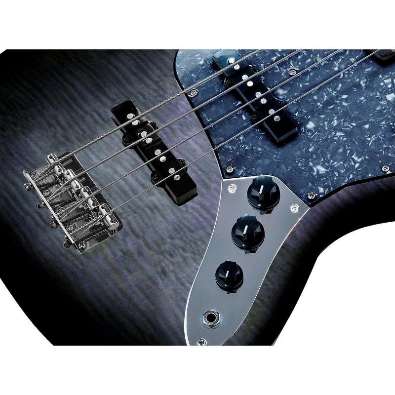 Monoprice Indio Jamm Flamed Maple Electric Bass - Charcoal, With Gig Bag