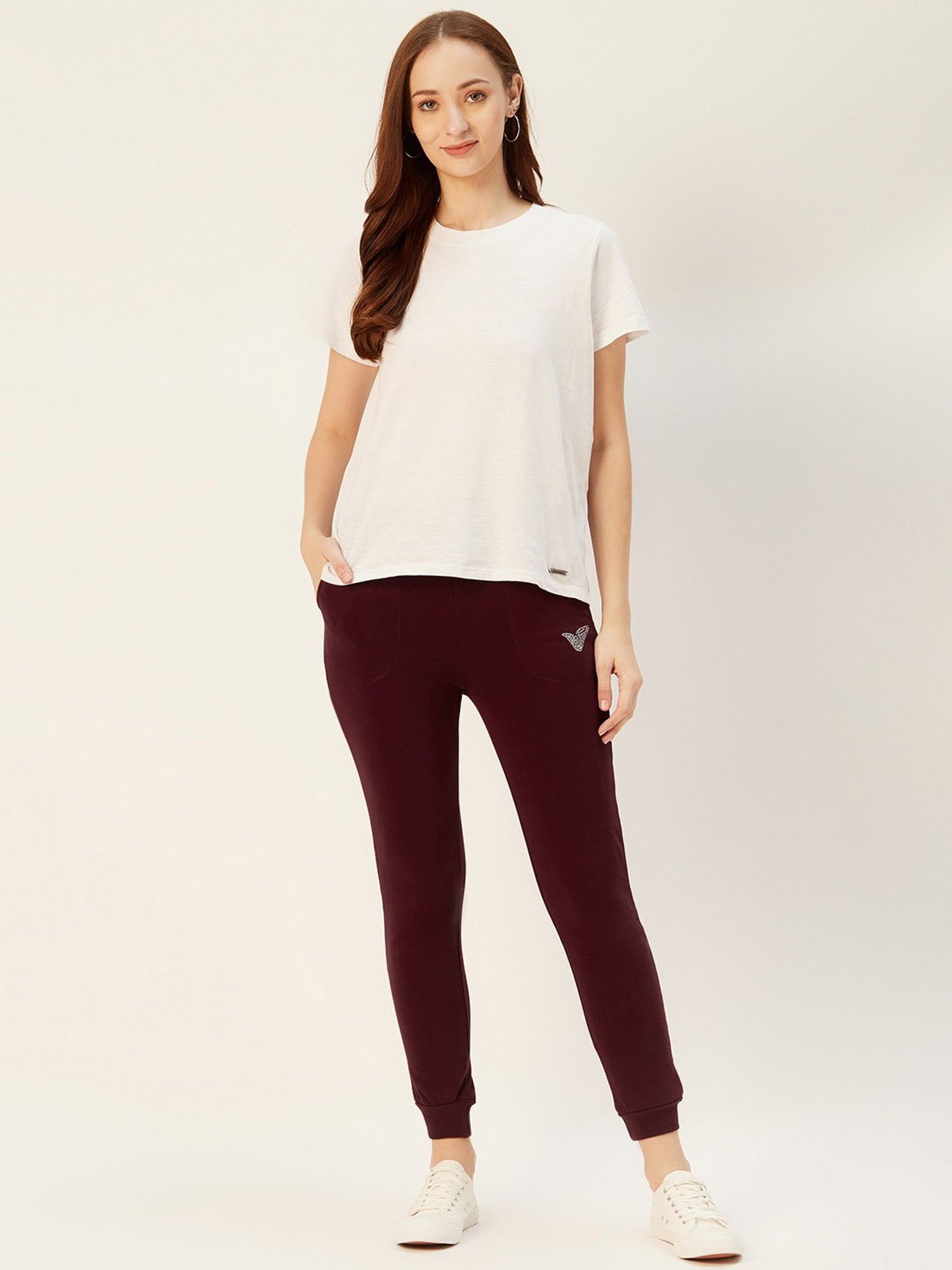 Sera Maroon Regular Fit Joggers