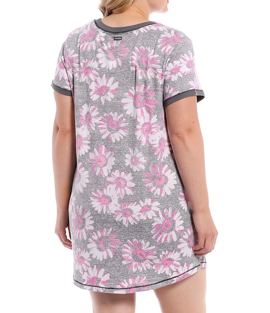 Rya Plus Darling Scoop Neck Charmeuse & Lace Solid Chemise