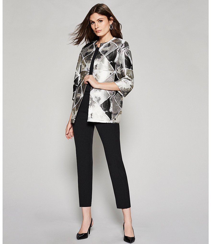 Anne Klein Stretch Crepe Slim Straight Leg Ankle Pants