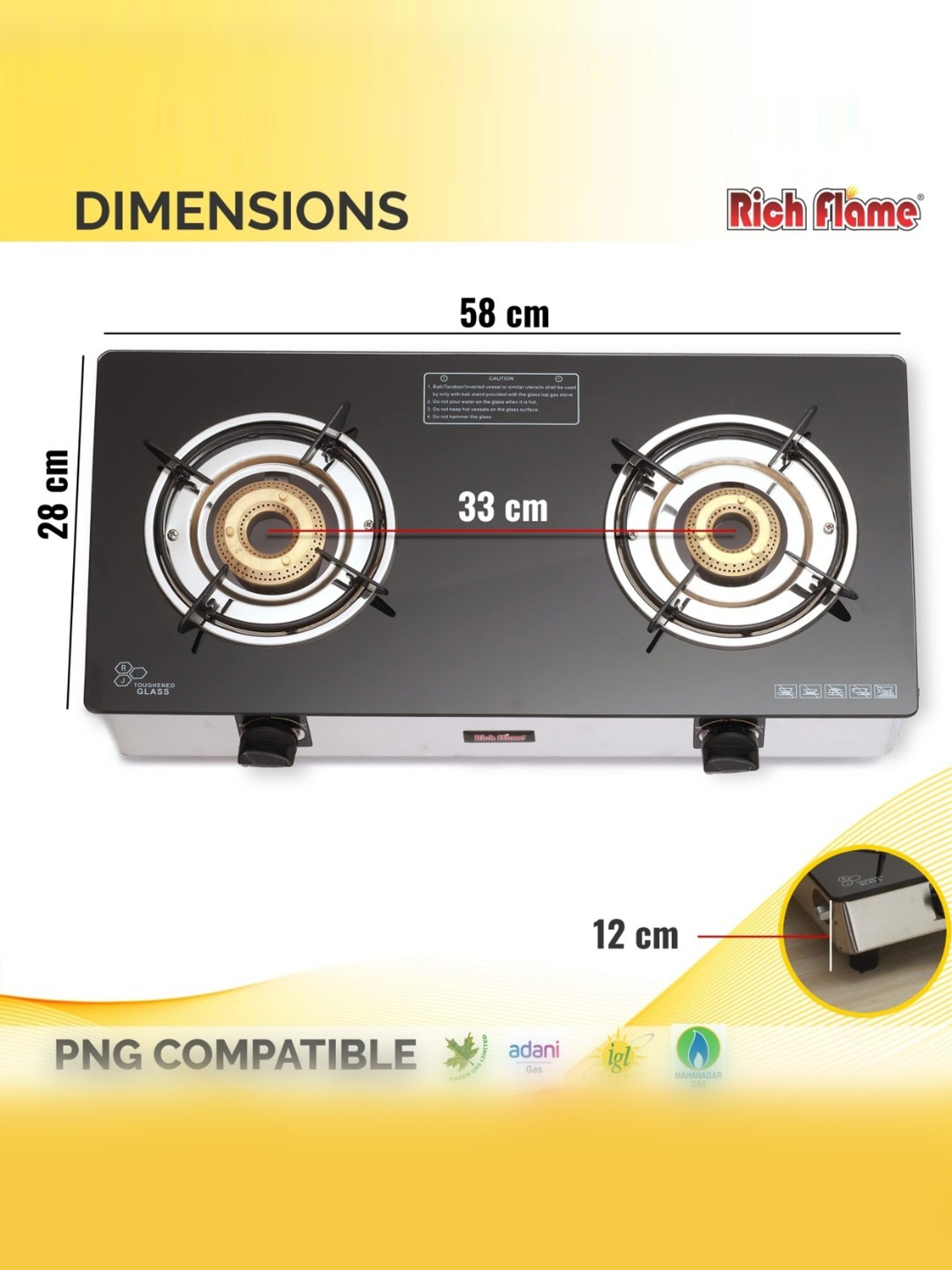 Range Kleen 4pc Porcelain Drip Pan Set Black