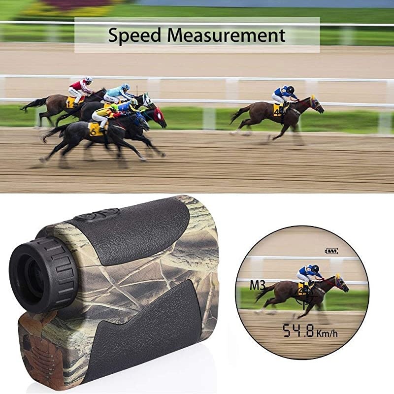 Hunting Range Finder, 700 Yards Archery Laser Rangefinder for Bow Hunting with Flagpole Lock, Ranging, Scan, Speed Mode, Free Battery, Carrying Case