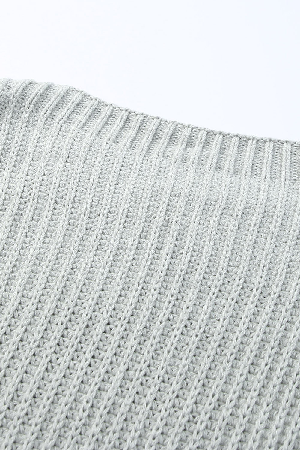 Yellow Drop Shoulder Henley Pullover Sweater With Slits