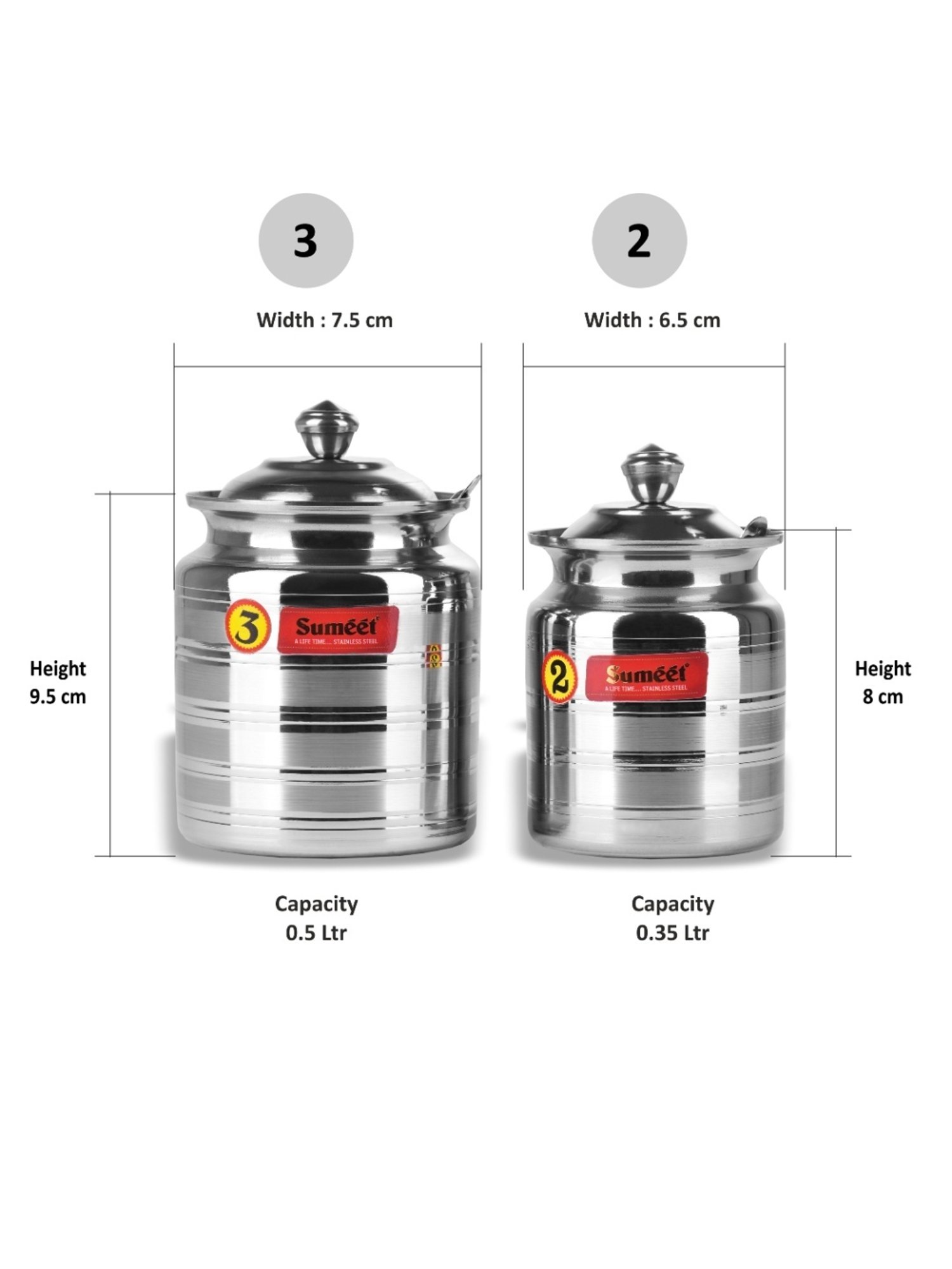 HAZEL Silver Induction Bottom Tope Stainless Steel Patila - 17.7 cm (2500 ml)