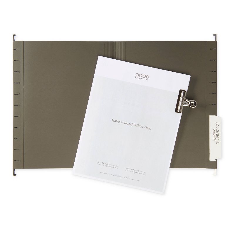 6ct Hanging Files with Tab Set Letter Size Charcoal - Good Office Day