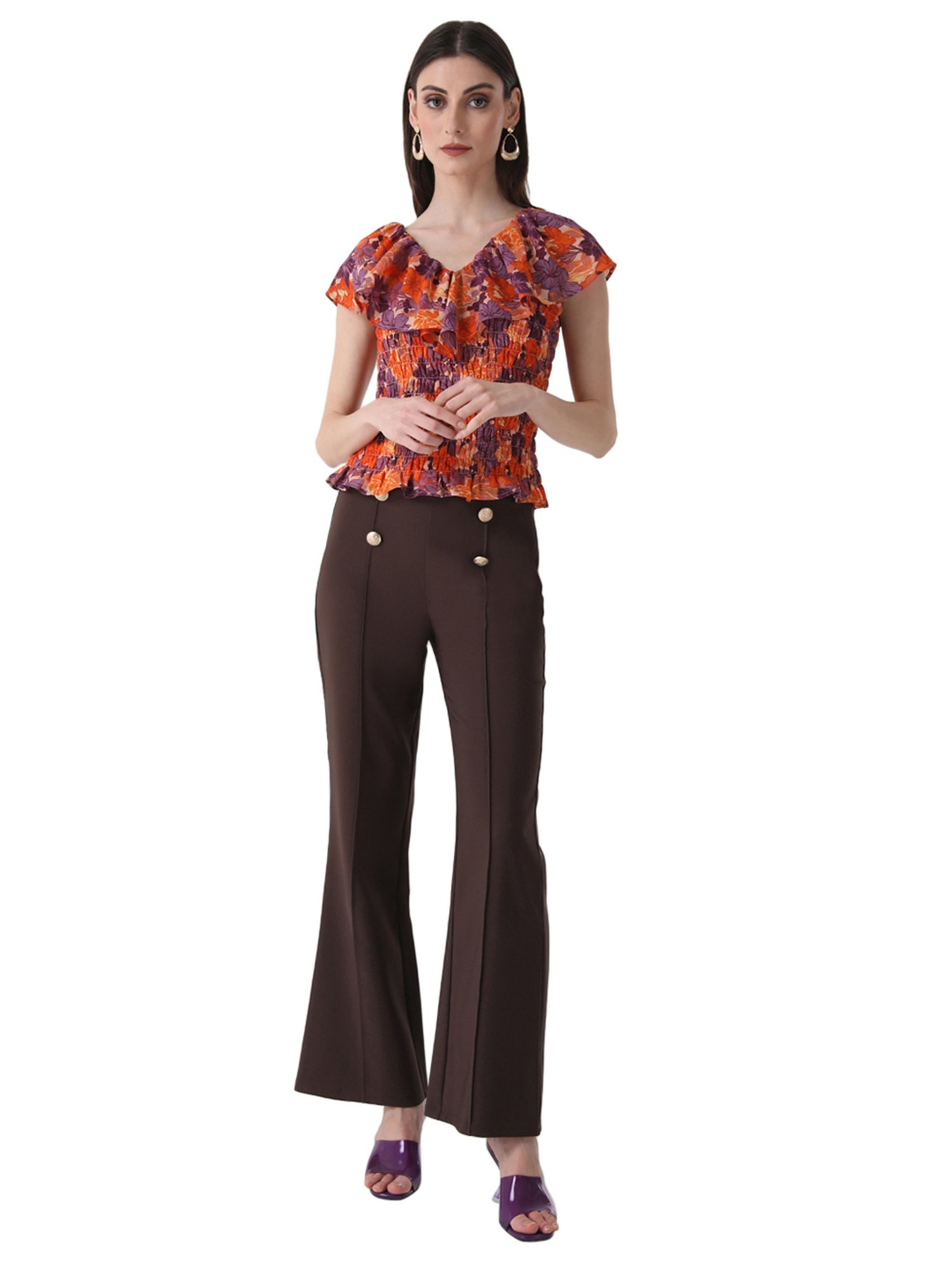 Kazo Printed Smocked Top