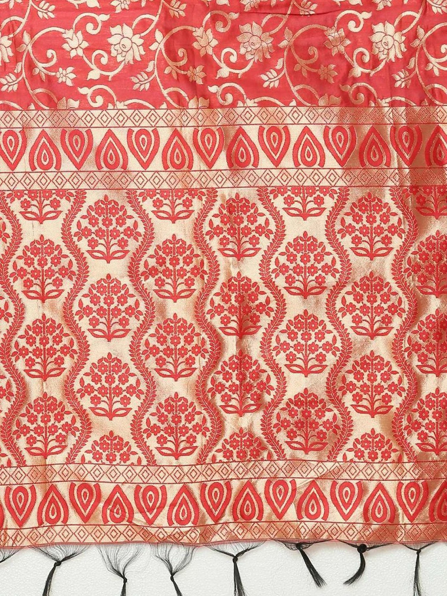 Soch Maroon Cotton Woven Pattern Dupatta