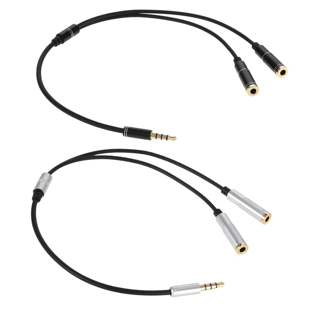 3.5mm Audio Splitter Cable AUX Stereo 1 Male to 2 Female Headphone Extension Cable Adapter for Smart Phone Tablet PC Laptop other 3.5mm Audio Devices Silver