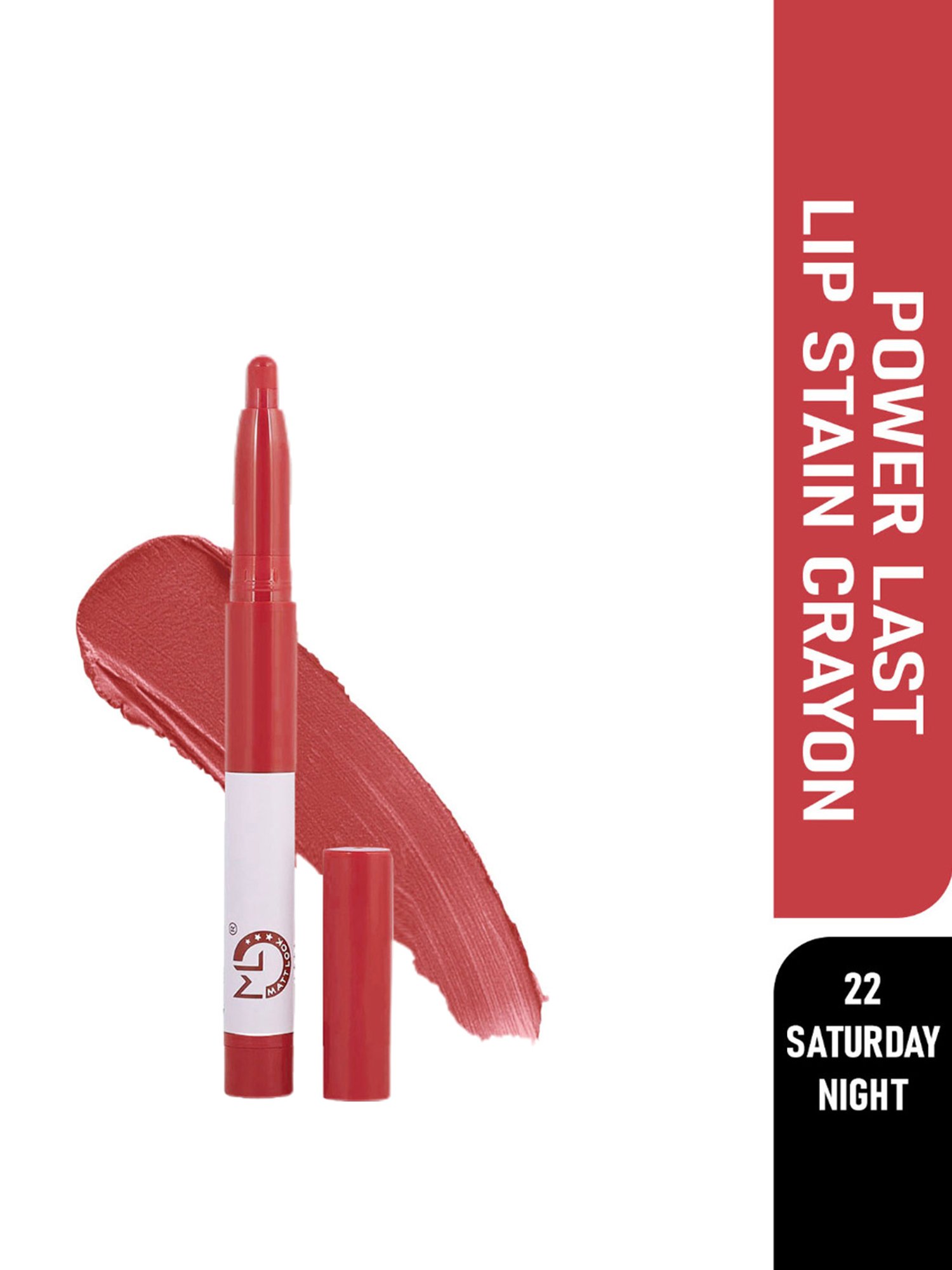 Matt Look Power Last Lip Stain Crayon 22 Saturday Night - 1.3 gm