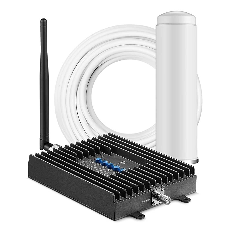 Fusion4Home Cell Phone Signal Booster for Home and Office | Verizon, AT&T, Sprint, T-Mobile 3G, 4G and LTE | Covers up to 2000 sq ft, Fusion4Home Omni/Whip (SC-PolyH-72-ORA-Kit)