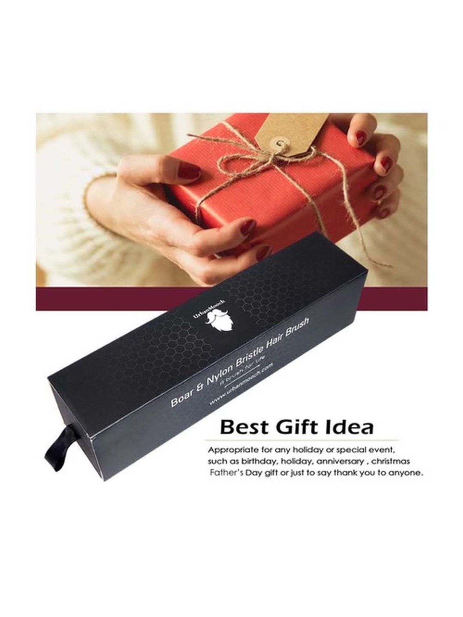 UrbanMooch Round Boar & Nylon Bristle Hair Brush