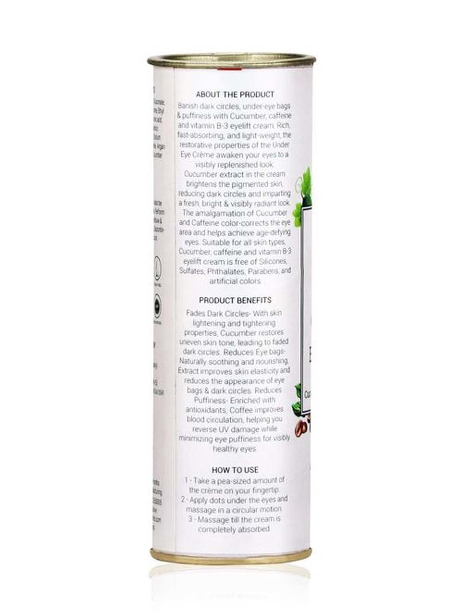 Seer Secrets Cucumber Caffeine and Vitamin B3 Eyelift Cream - 10 ml