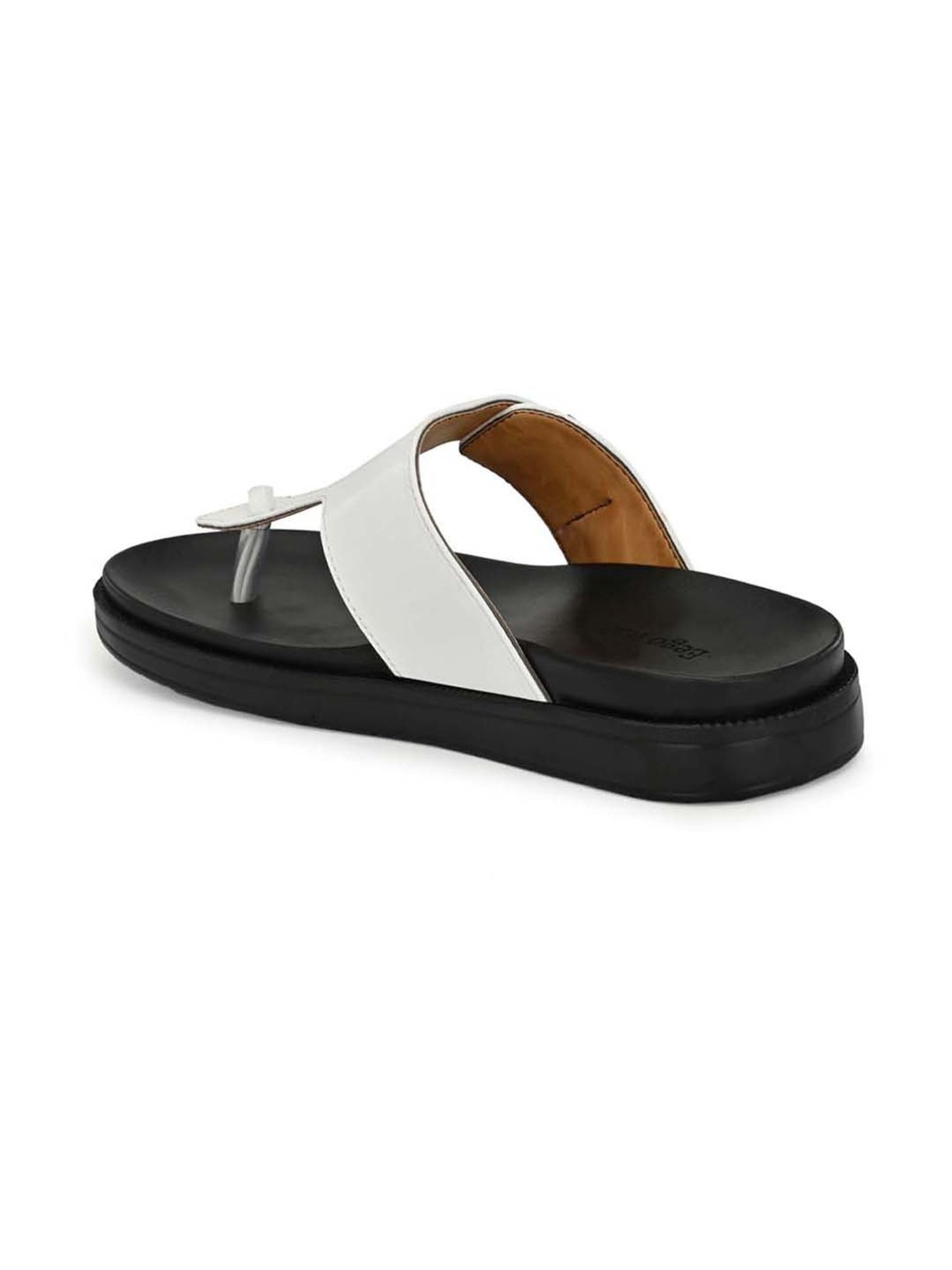 Eego Italy Men's White T-Strap Sandals