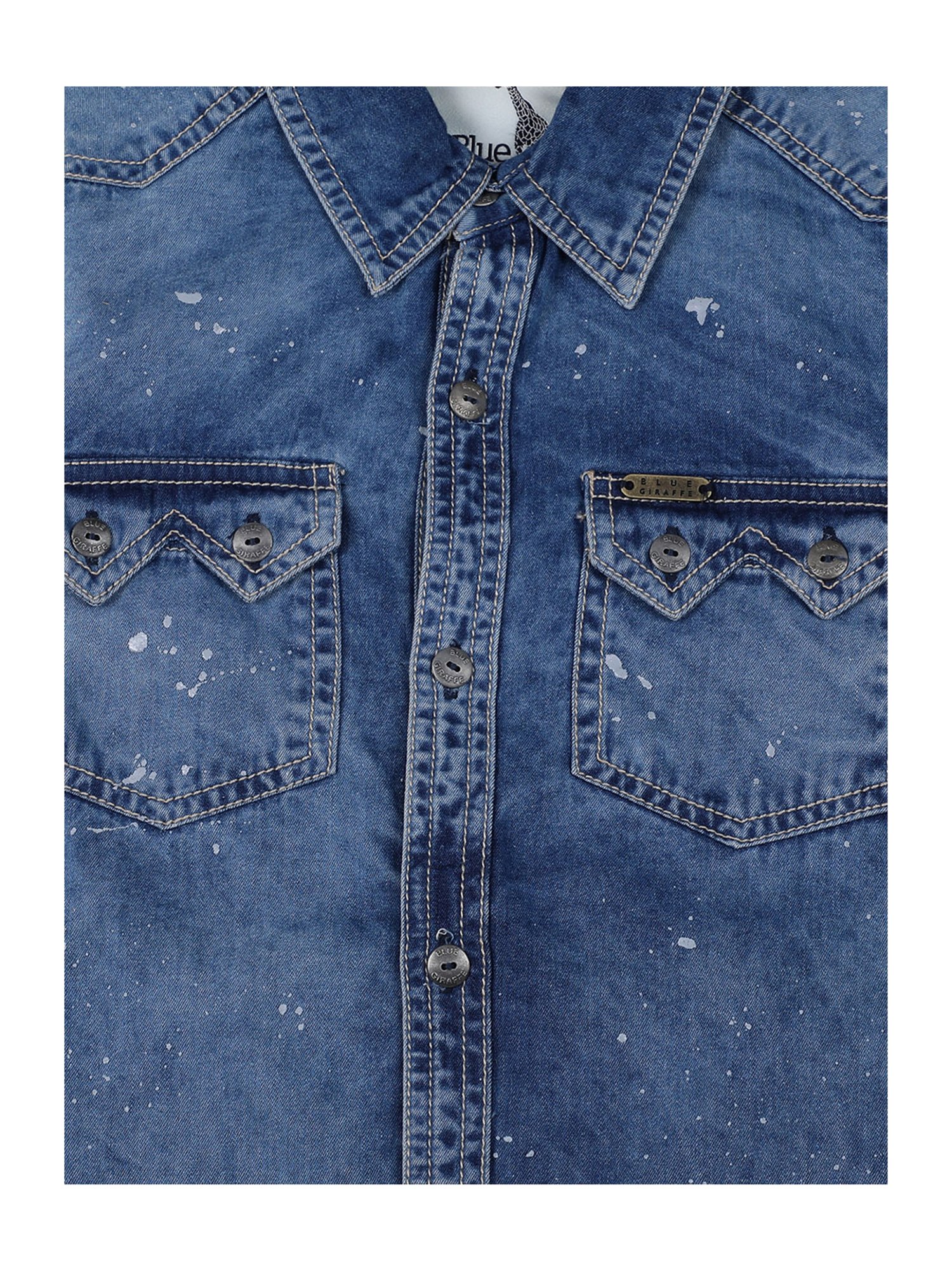 Blue Giraffe Boys Indigo Dark Cotton Washed Shirt