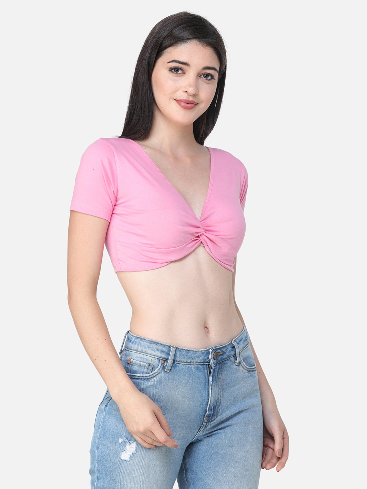 Scorpius Pink Regular Fit Crop Top