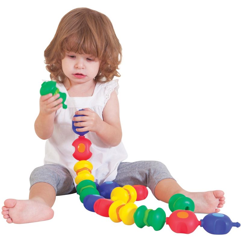 Childcraft Toddler Manipulatives Sensory Snap Beads, Assorted Colors, set of 16