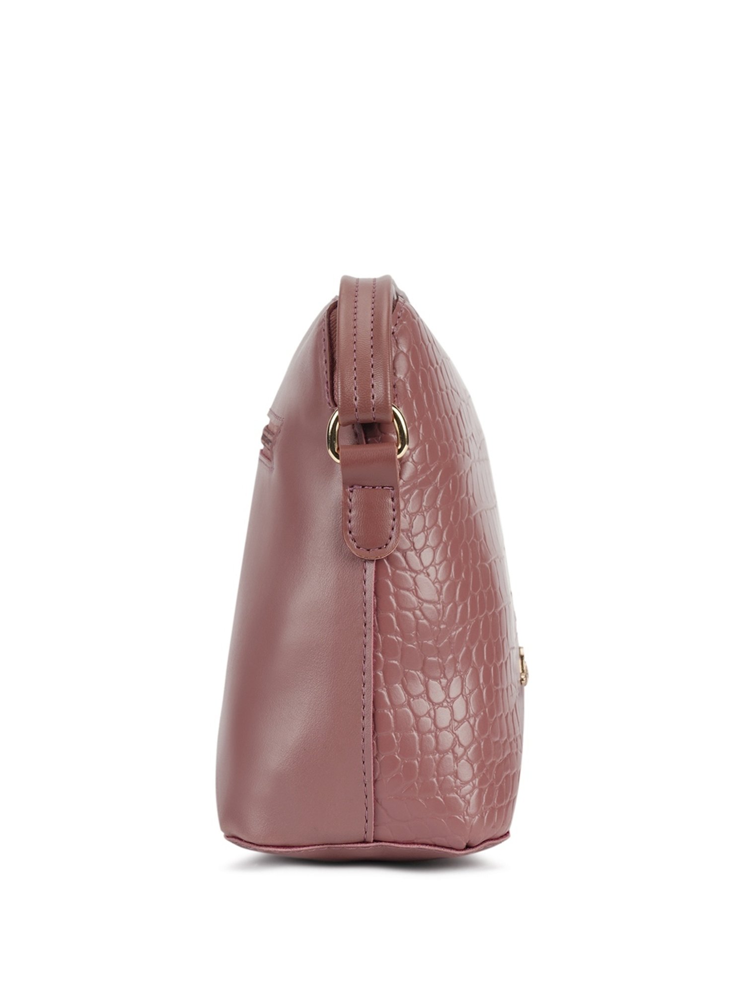 Lavie Miami Pink Synthetic Textured Sling Handbag