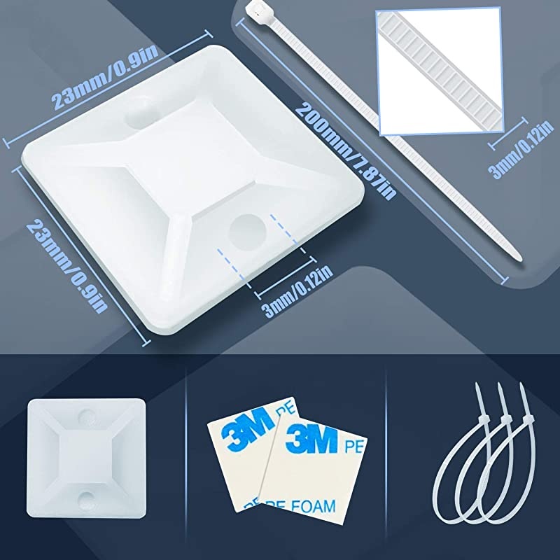Tie MountZip Tie AdhesiveBacked Mounts stick on wire holder Screw Hole Anchor Wire Tie Base Holders