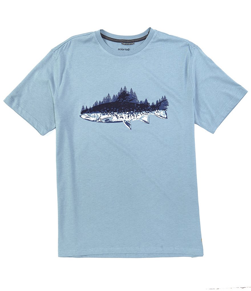 Solaris Short-Sleeve Trout Screen Printed Crew Neck Tee