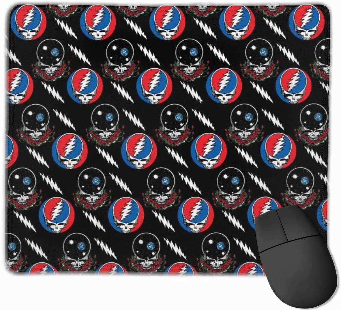 Colorful Grateful Skull Mousepad Anti-Slip Mouse Pad Mat Mice Mousepad Desktop Mouse Pad Laptop Mouse Pad Gaming Mouse Pad Dead Skulls Printed 7.1x8.7 inches/11.8x9.85 inches