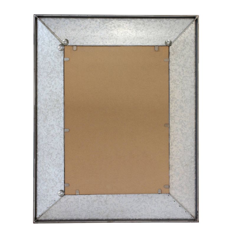 28" x 22" Rectangular Galvanized Metal Wall Hanging Mirror Silver - Stonebriar Collection