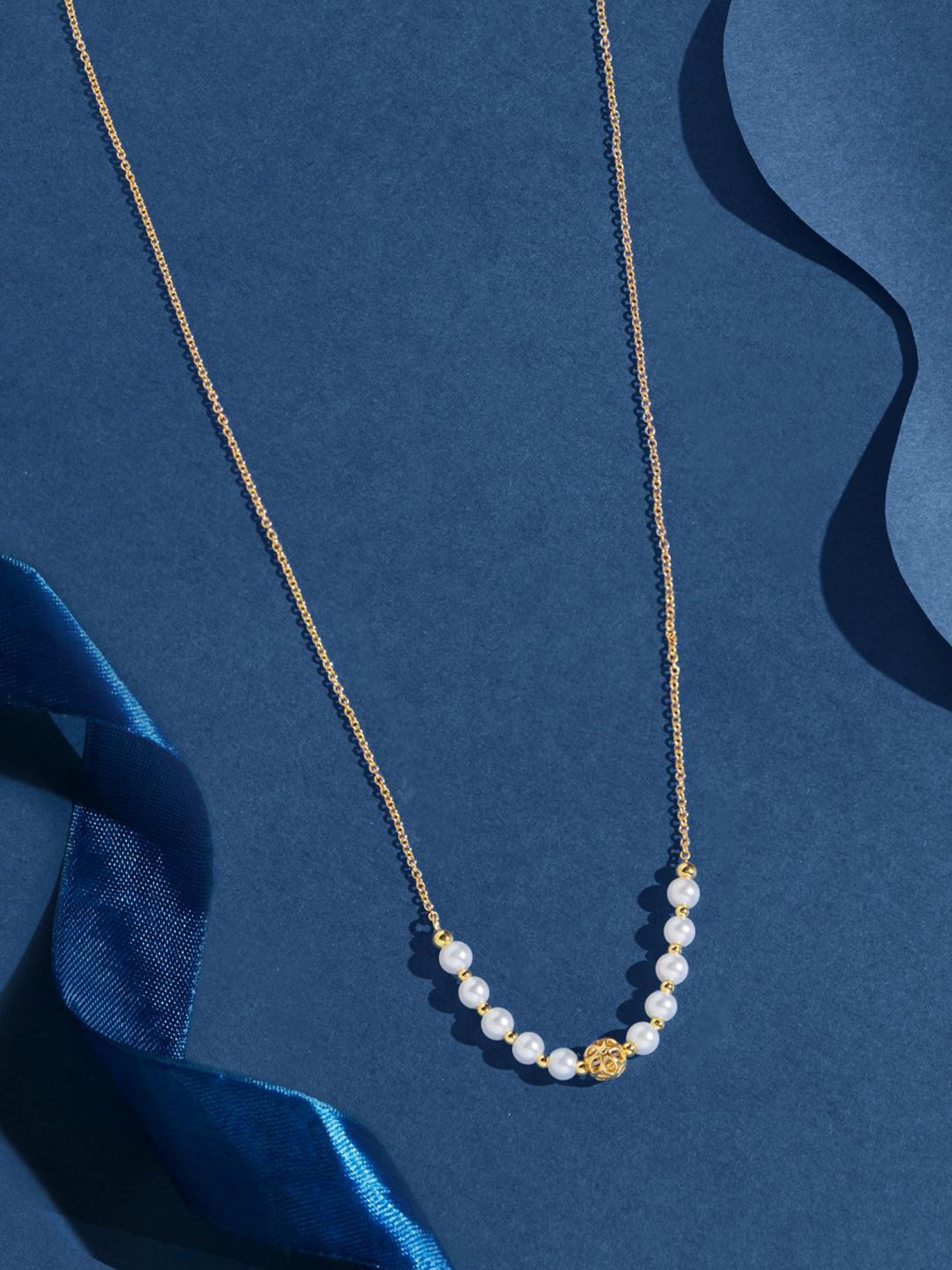 Accessorize London Women's Z Real Gold Plated Pearly Bead Necklace