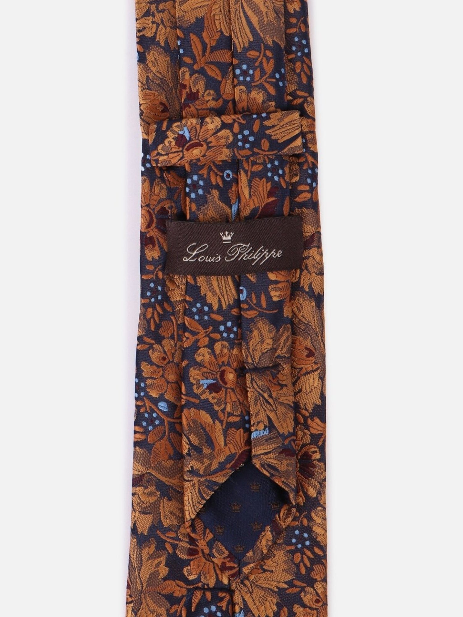 Louis Philippe Orange Printed Tie