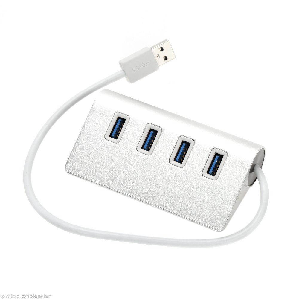 4 Vertical Ports Aluminum Alloy USB 3.0 Hub Hi-Speed Splitter for PC Laptop